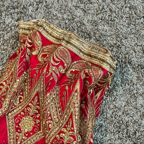 Hot pink and green lehenga - Picture 3 of 5